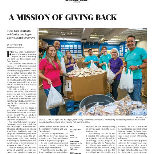 Phoenix Business Journal Community Impact article